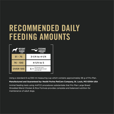 Purina Pro Plan Santé des articulations Nourriture pour chiens de grande race Mélange râpé Formule poulet et riz 