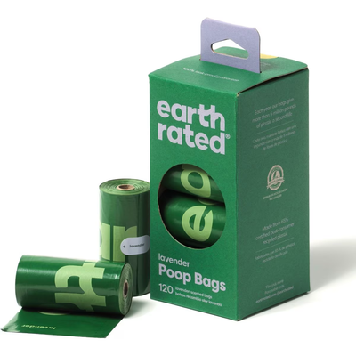 Earth Rated Eco-Friendly Lavender Scented Poop Bags Box (120 Bags) Waste Management Box (120 Bags) | PetMax Canada