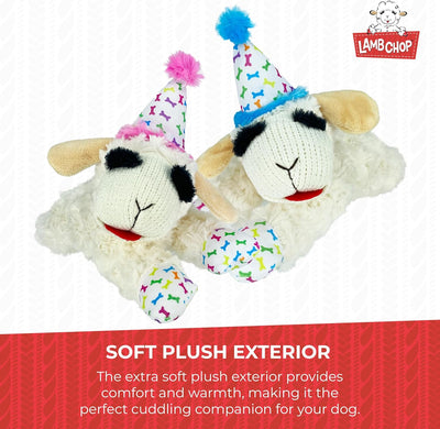 Lamb Chop With Birthday Hat Plush Dog Toy