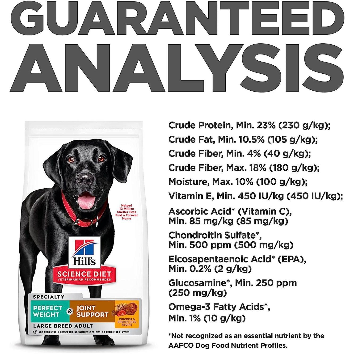 Hill's Science Diet Adult Perfect Weight & Joint Support Large Breed Dry Dog Food Chicken Recipe  Dog Food  | PetMax Canada