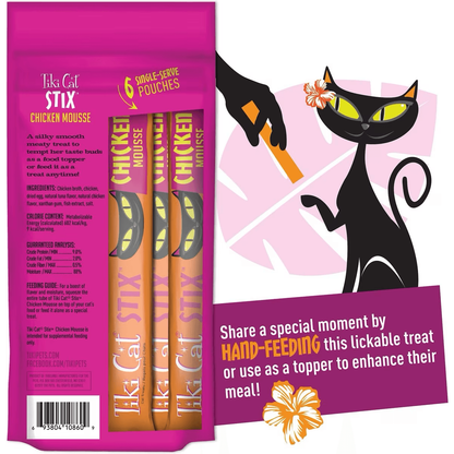 Tiki Cat Treats Stix Chicken Mousse - 6 Pack - Cat Treats - Tiki Cat - PetMax Canada