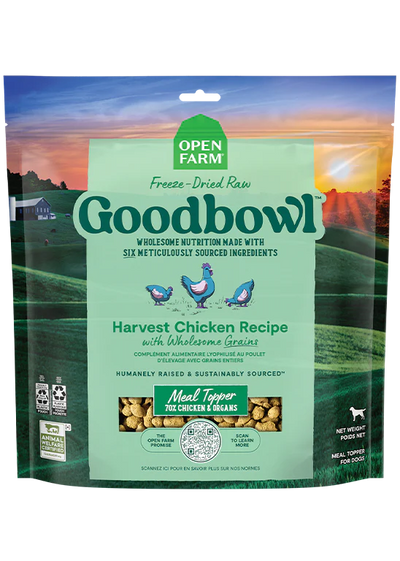 Open Farm Dog Food Goodbowl Harvest Chicken Freeze Dried Raw Toppers
