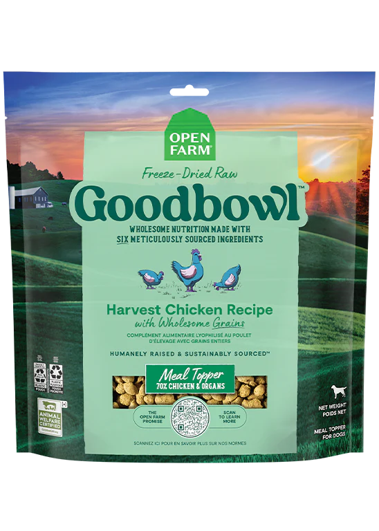 Open Farm Dog Food Goodbowl Harvest Chicken Freeze Dried Raw Toppers 652g Dog Food 652g | PetMax Canada