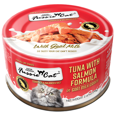 Fussie Cat Premium Tuna With Salmon Formula in Goat Milk  Canned Cat Food  | PetMax Canada