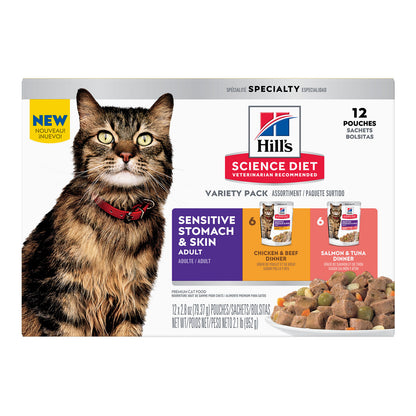 Science Diet Pouches Cat Sensitive Stomach and Skin Variety Pack