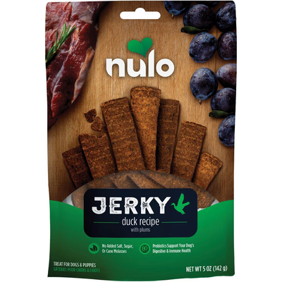 Nulo Freestyle Grain-Free Duck Recipe with Plum Jerky Dog Treats  Dog Treats  | PetMax Canada
