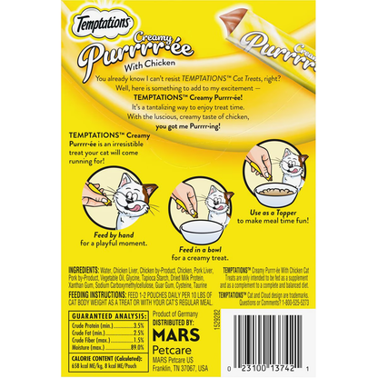 Temptations Creamy Puree with Chicken Lickable Cat Treats