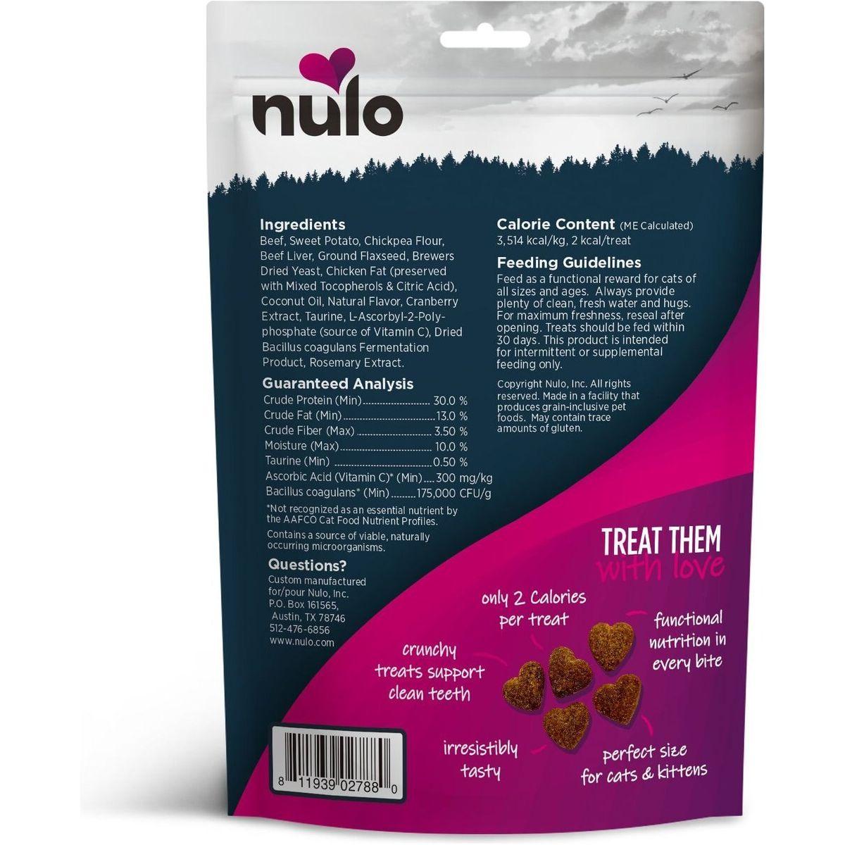Nulo Healthy Heart Taurine Beef Recipe Grain-Free Crunchy Cat Treats - 113g - Cat Treats - Nulo - PetMax Canada