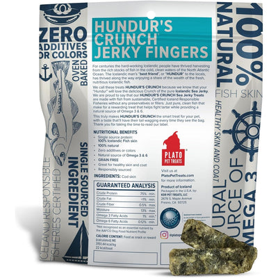 Plato Pet Hundur's Crunch Jerky Fingers Cod Skin