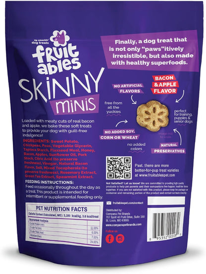 Gâteries pour chiens Skinny Minis de Fruitables Pomme et bacon