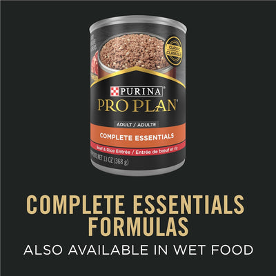 Purina Pro Plan Adult Complete Essentials Shredded Blend Beef &amp; Rice Nourriture sèche pour chiens
