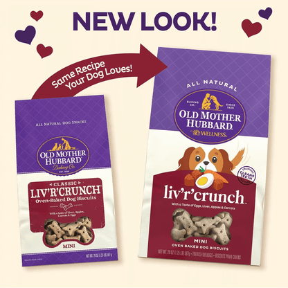 Old Mother Hubbard Classic Liv'R'Crunch Natural Mini Oven-Baked Biscuits Dog Treats - 567g - Dog Treats - Old Mother Hubbard - PetMax Canada