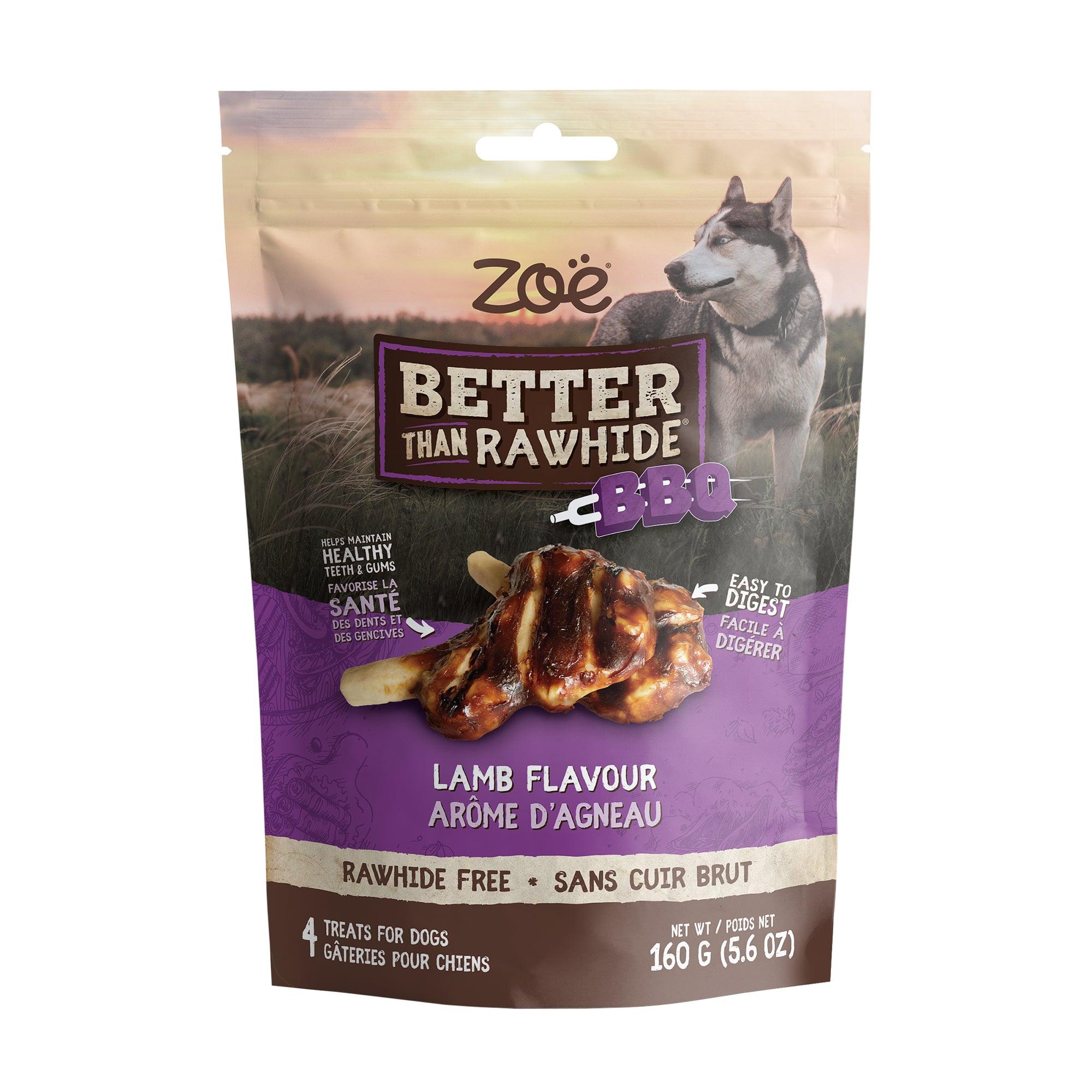 Zoe Better Than Rawhide BBQ Chop Lamb Flavour Dog Treats - 4 Pack - Dog Treats - Zoe - PetMax Canada