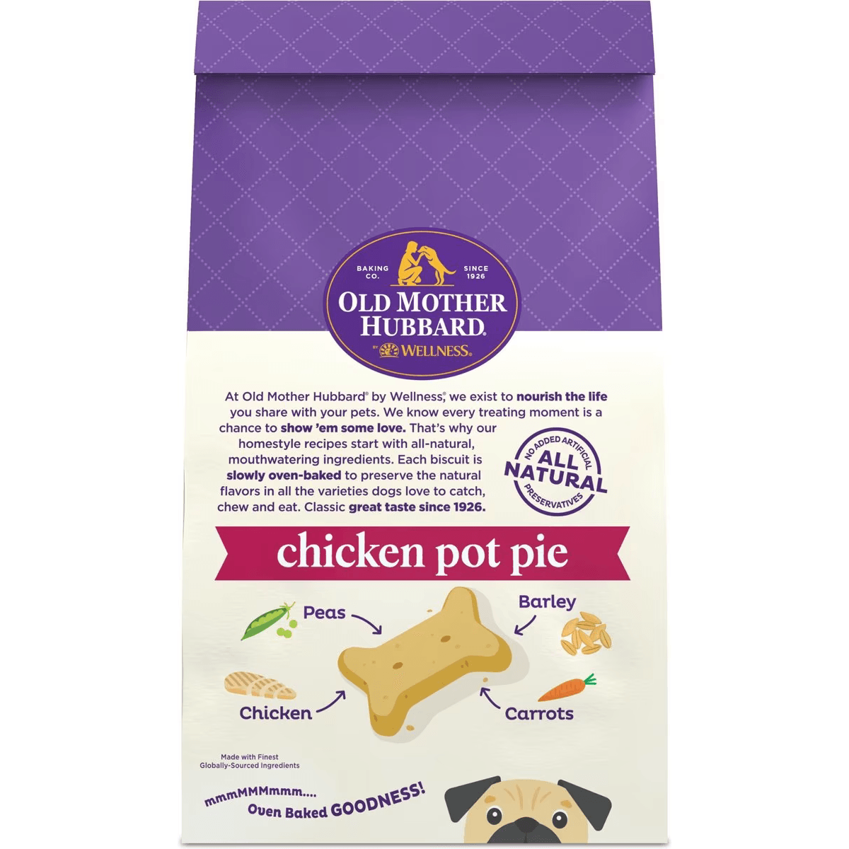 Old Mother Hubbard Classic Chicken Pot Pie Natural Mini Oven-Baked Biscuits Dog Treats - 567g - Dog Treats - Old Mother Hubbard - PetMax Canada