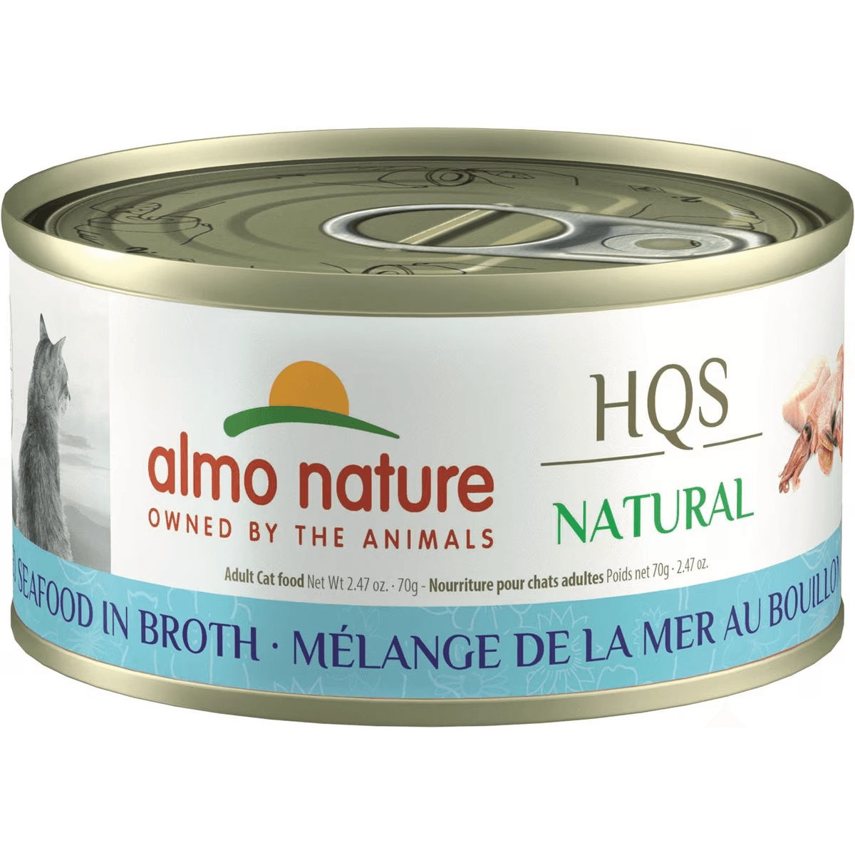 Almo Nature HQS Natural Mixed Seafood in Broth Grain-Free Canned Cat Food - 70g - Canned Cat Food - Almo Nature - PetMax Canada