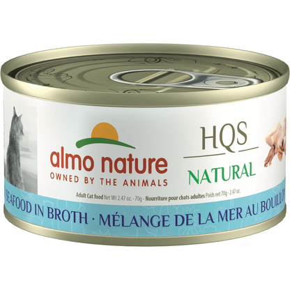 Almo Nature HQS Natural Mixed Seafood in Broth Grain-Free Canned Cat Food - 70g - Canned Cat Food - Almo Nature - PetMax Canada