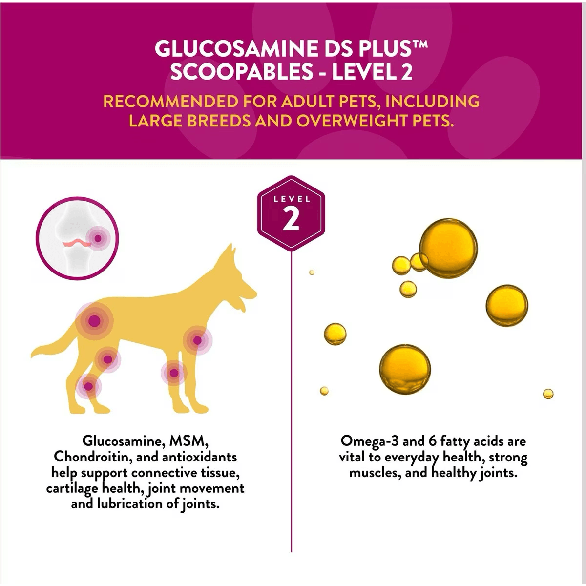 NaturVet Scoopables Glucosamine DS Plus Level 2 Moderate Joint Care Dog Supplement  Health Care  | PetMax Canada