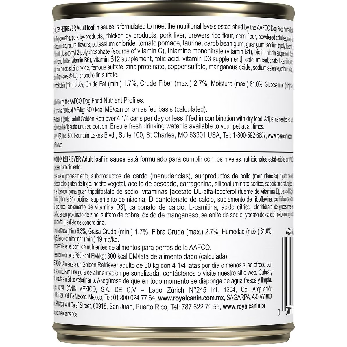 Royal Canin Breed Health Nutrition Golden Retriever Adult Loaf in Sauce Canned Dog Food