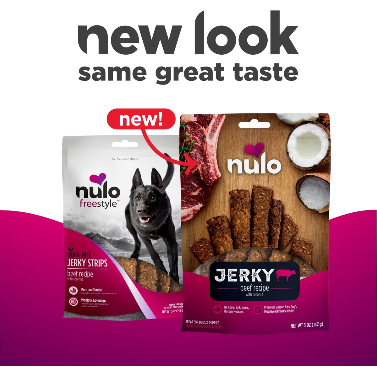 Nulo Freestyle Grain-Free Beef Recipe with Coconut Jerky Dog Treats  Dog Treats  | PetMax Canada