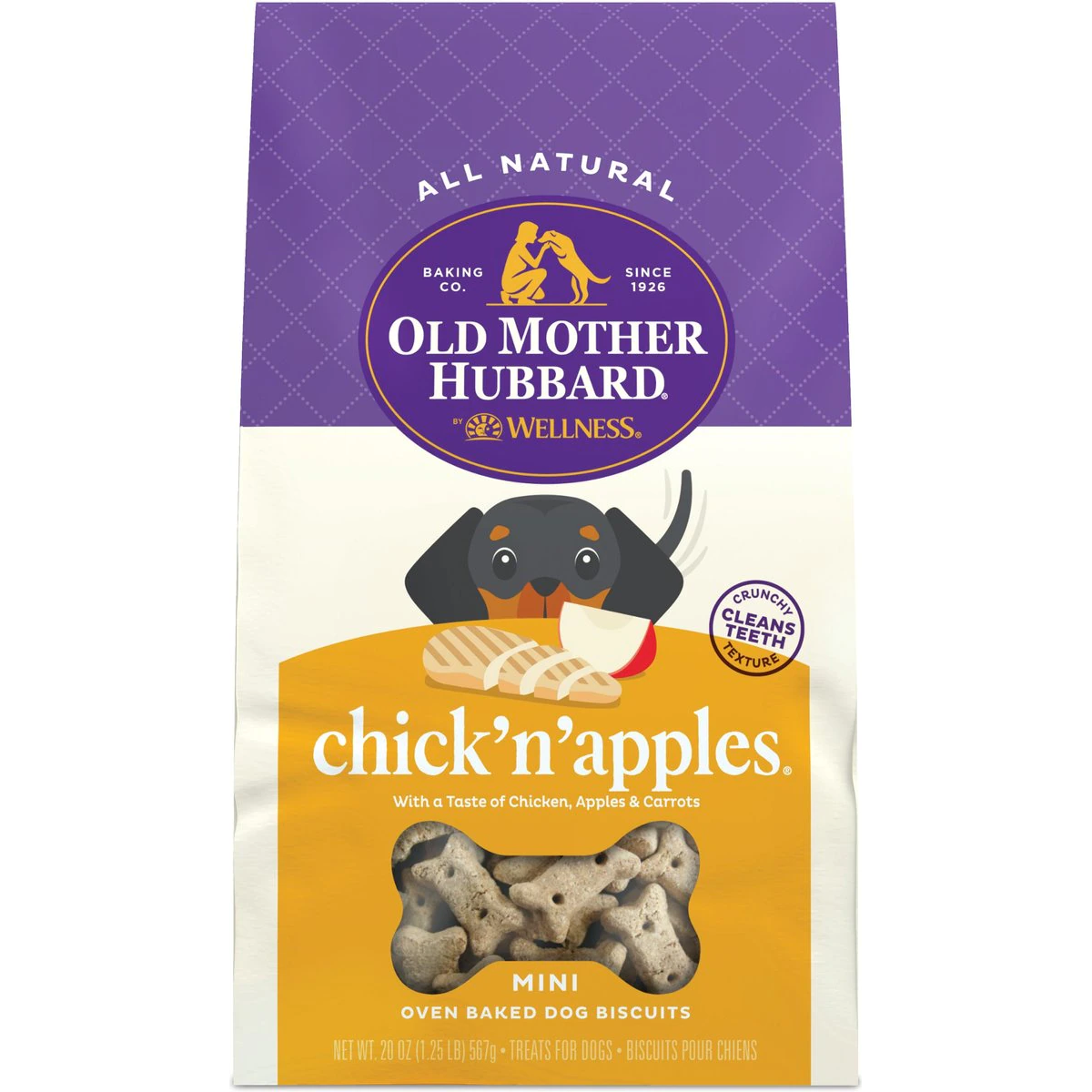 Old Mother Hubbard Classic Chick'N'Apples Natural Mini Oven-Baked Biscuits Dog Treats  Dog Treats  | PetMax Canada