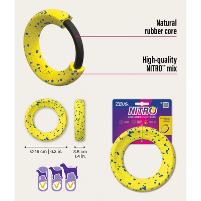 Zeus Nitro Weighted Ring With Rubber Core Dog Toy