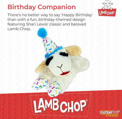 Lamb Chop With Birthday Hat Plush Dog Toy