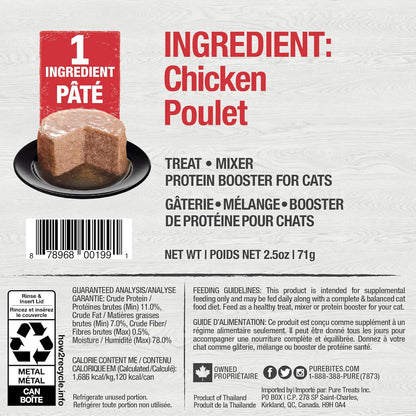 PureBites 100% Pure Chicken Pate Cat Treat