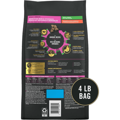 Purina Pro Plan Small Breed Adult Sensitive Skin & Stomach Formula Dry Dog Food - 1.81 Kg - Dog Food - Purina Pro Plan - PetMax Canada