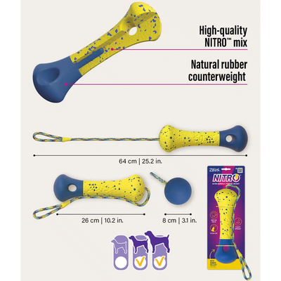 Zeus Nitro Weighted Buoy With Rope Dog Toy