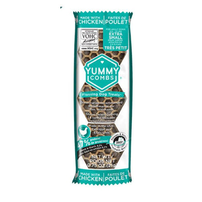 Yummy Combs Vet Approved Dental Chicken Dog Treats - X-Small / Individually Wrapped - Dog Treats - Yummy Combs - PetMax Canada