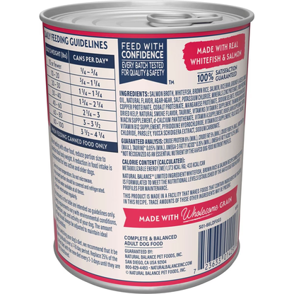 Natural Balance Dog Can Whitefish,Brown Rice & Salmon