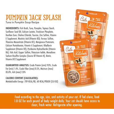 Weruva Cat Pouch Cats in the Kitchen Pumpkin Jack Splash Tuna & Pumpkin Dinner in Gravy