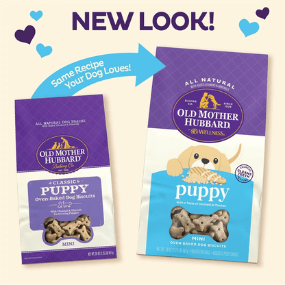 Old Mother Hubbard Classic Puppy Natural Mini Oven-Baked Biscuits Dog Treats - Mini - 567g - Dog Treats - Old Mother Hubbard - PetMax Canada