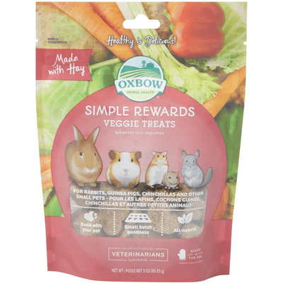 Oxbow Simple Rewards Oven Baked Veggie Small Animal Treats - 85g - Small Animal Food Treats - Oxbow - PetMax Canada