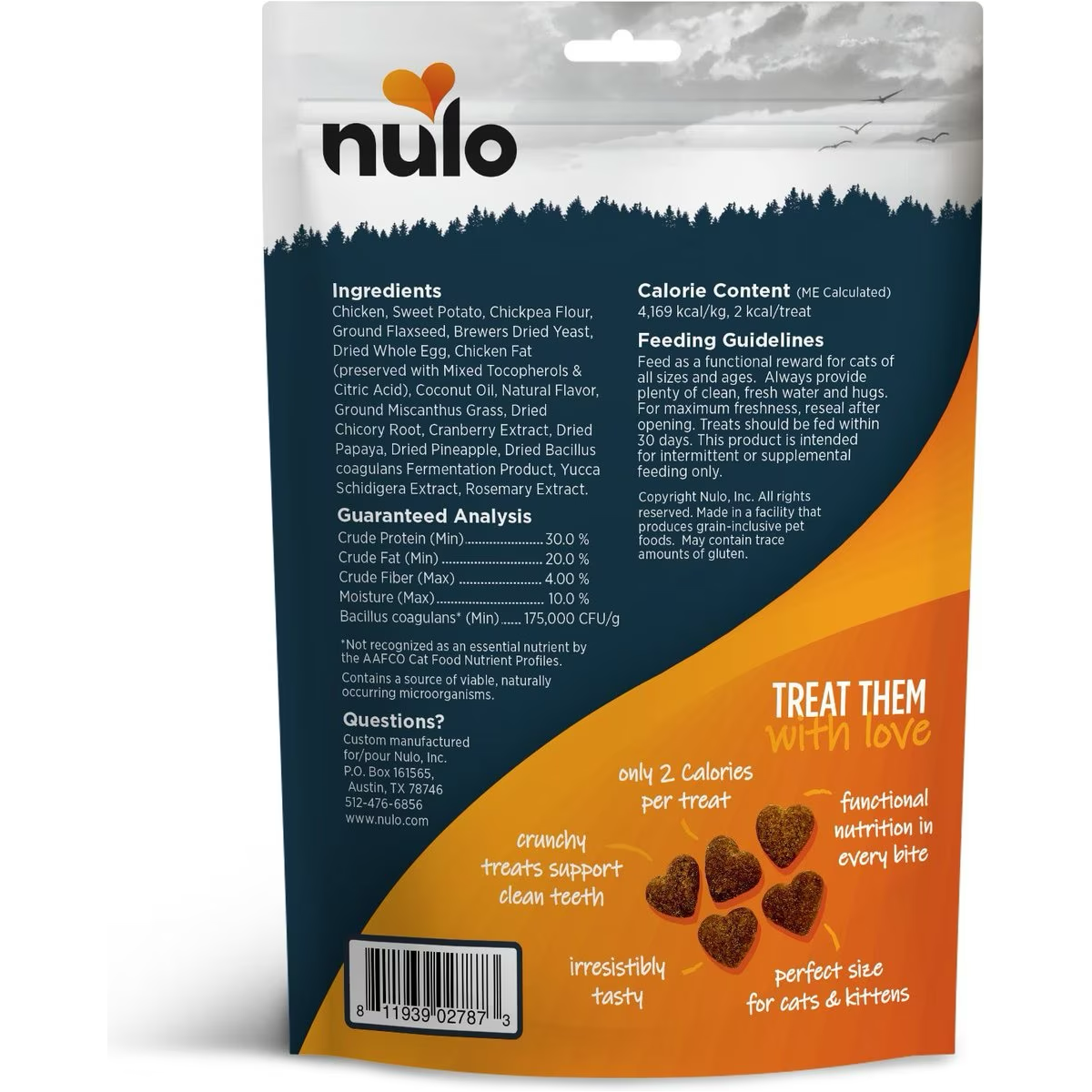 Nulo Digestive Health Functional Probiotic Chicken Recipe Grain-Free Crunchy Cat Treats  Cat Treats  | PetMax Canada