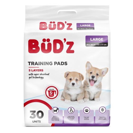 Lot de 30 coussinets jetables pour chiots Bud Z