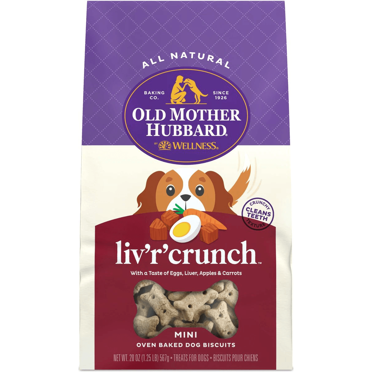Old Mother Hubbard Classic Liv'R'Crunch Natural Mini Oven-Baked Biscuits Dog Treats - 567g - Dog Treats - Old Mother Hubbard - PetMax Canada