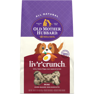 Old Mother Hubbard Classic Liv'R'Crunch Natural Mini Oven-Baked Biscuits Dog Treats - 567g - Dog Treats - Old Mother Hubbard - PetMax Canada