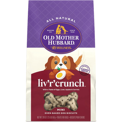 Old Mother Hubbard Classic Liv'R'Crunch Natural Mini Oven-Baked Biscuits Dog Treats - 567g - Dog Treats - Old Mother Hubbard - PetMax Canada