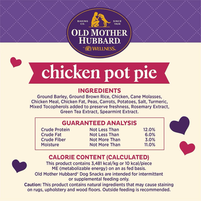 Old Mother Hubbard Classic Chicken Pot Pie Natural Mini Oven-Baked Biscuits Dog Treats - 567g - Dog Treats - Old Mother Hubbard - PetMax Canada