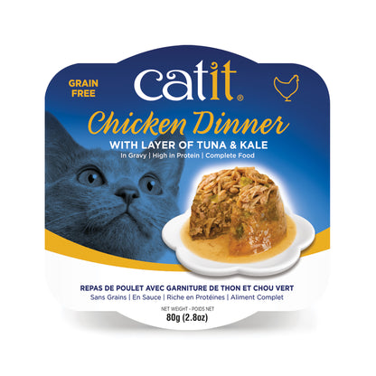 Nourriture humide pour chats CatIt Dîner au poulet avec thon et chou frisé