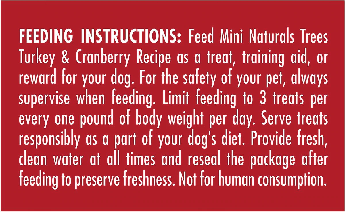 Zuke's Mini Naturals Holiday Trees Turkey & Cranberry Recipe Dog Treats  Dog Treats  | PetMax Canada