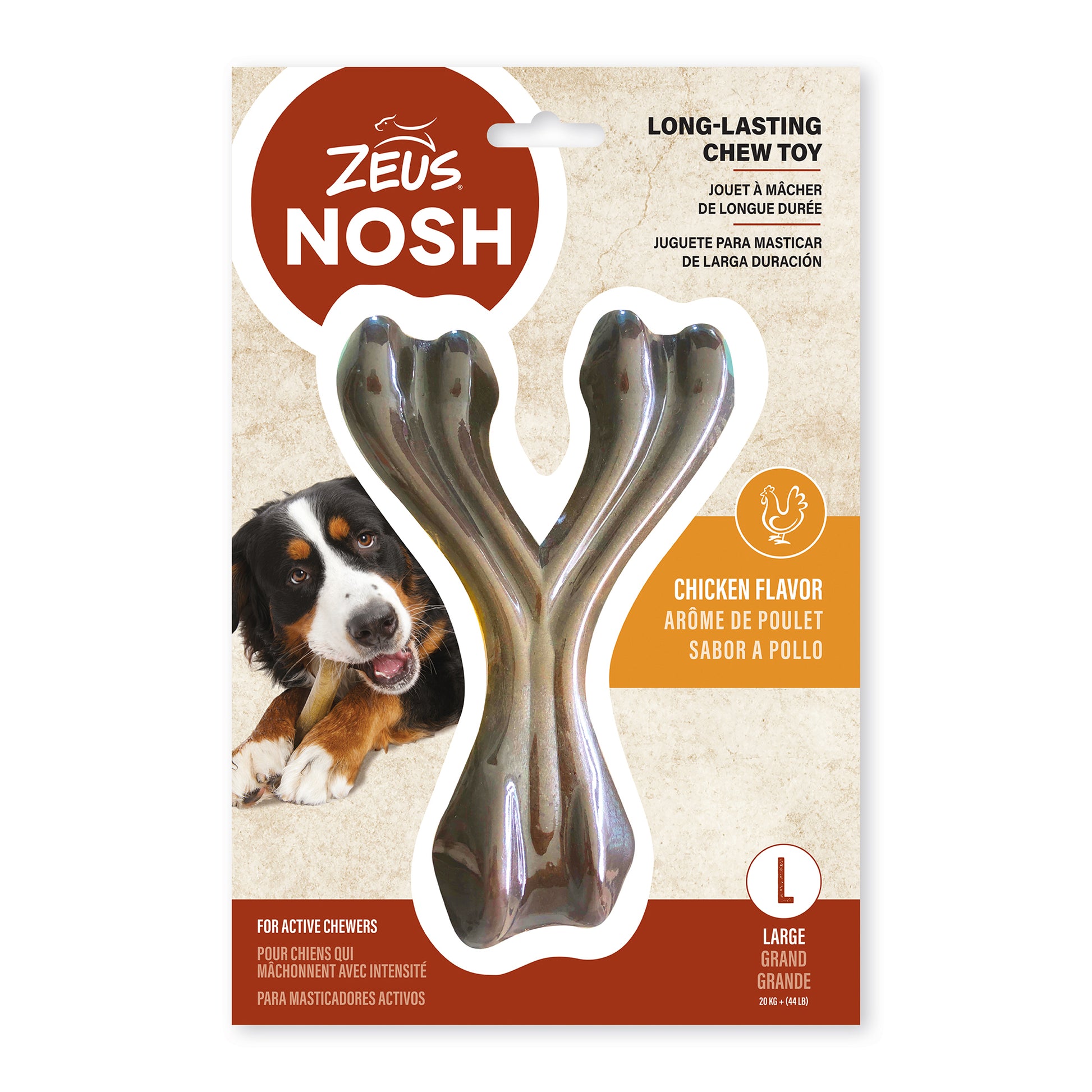 Nosh Strong Wishbone Chew Chicken Flavour Large Nylon Large | PetMax Canada