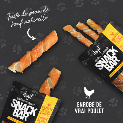Dogit Snack Bar Chicken Wrapped Beefhide Spirals Large Dog Treats