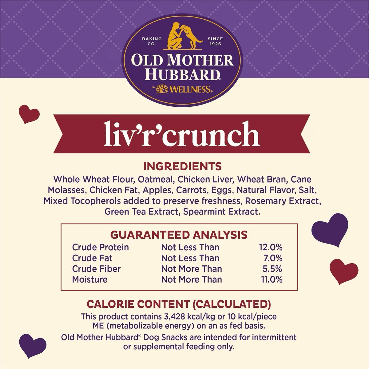 Old Mother Hubbard Classic Liv'R'Crunch Natural Mini Oven-Baked Biscuits Dog Treats - 567g - Dog Treats - Old Mother Hubbard - PetMax Canada