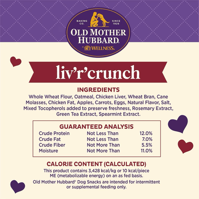 Old Mother Hubbard Classic Liv'R'Crunch Natural Mini Oven-Baked Biscuits Dog Treats - 567g - Dog Treats - Old Mother Hubbard - PetMax Canada