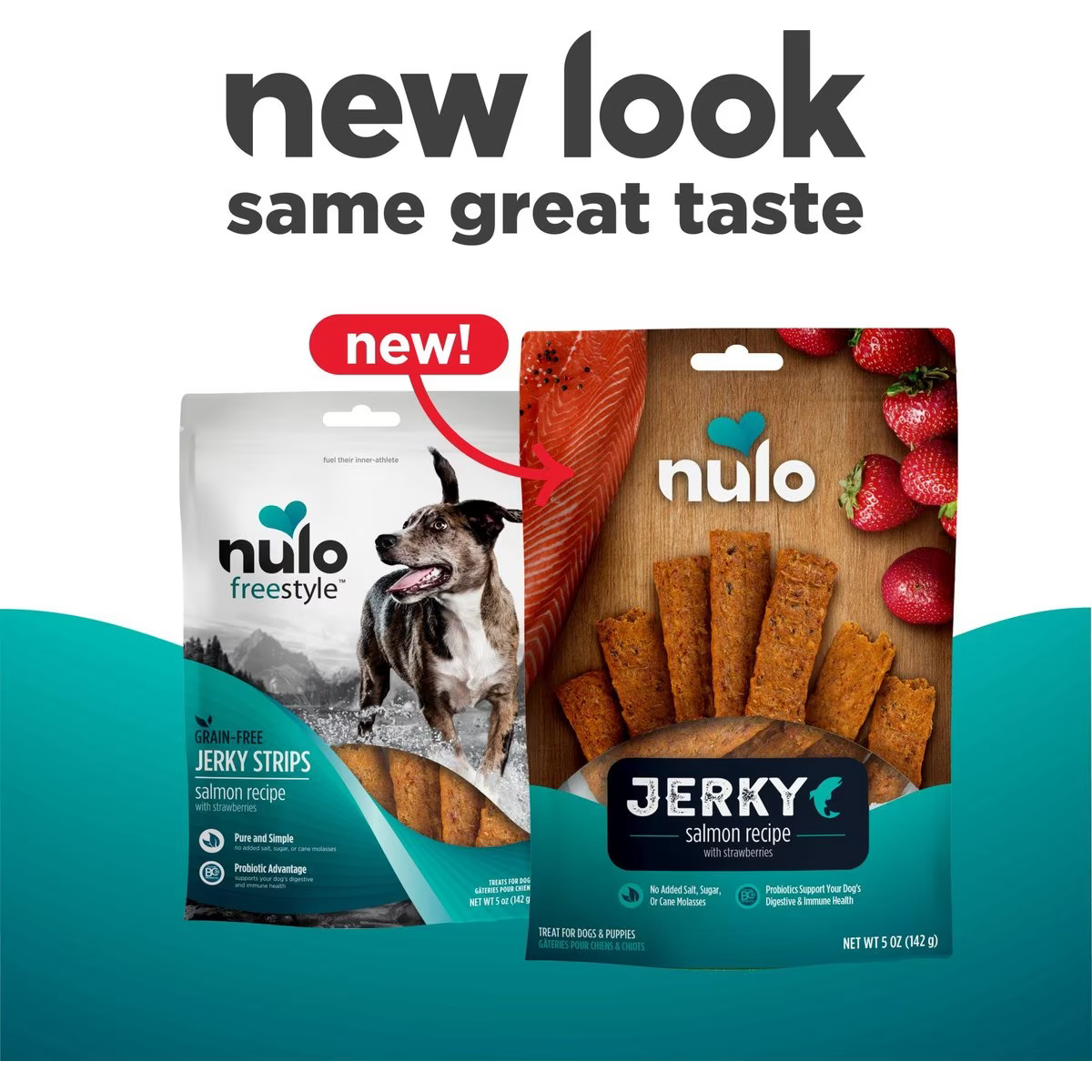 Nulo Freestyle Grain-Free Salmon Recipe with Strawberries Jerky Dog Treats  Dog Treats  | PetMax Canada