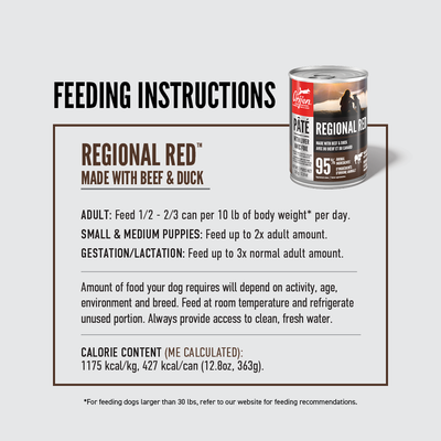 Orijen Pate Wet Dog Regional Red with Liver