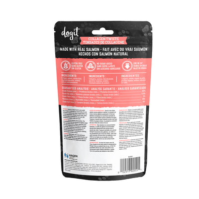 Dogit Snack Bar Dog Treats Salmon Collagen Twisted Sticks