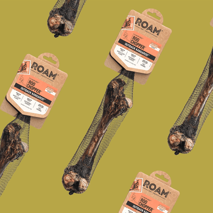 Roam Roo Chopper Kangaroo Dog Bone Treat - Small/Medium - Natural Chews - Roam - PetMax Canada